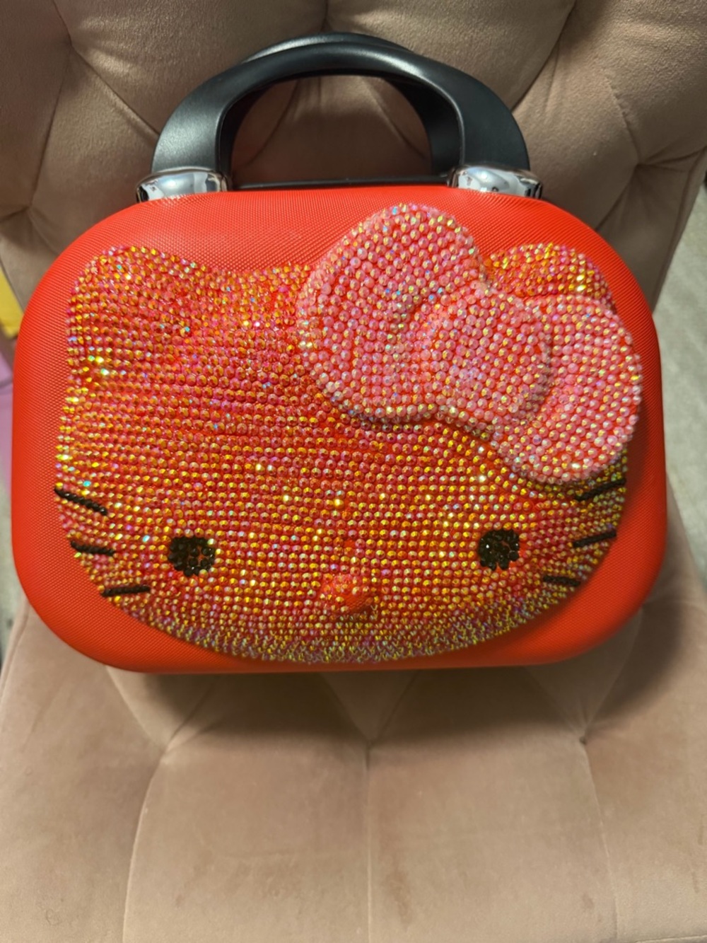 Hello Kitty Red and Pink Jeweled Top-Handle Case
